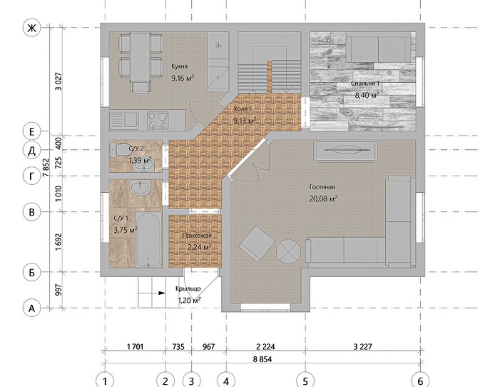 Проект каркасного дома «Берн»