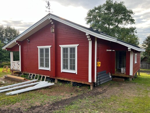 Дом из сухого бруса по проекту «Брусничный»