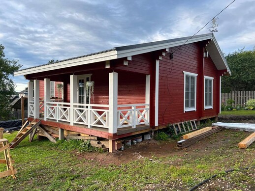 Дом из сухого бруса по проекту «Брусничный»