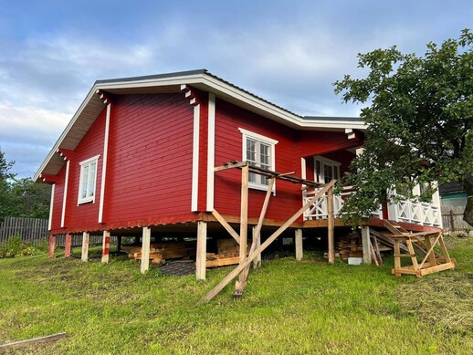 Дом из сухого бруса по проекту «Брусничный»